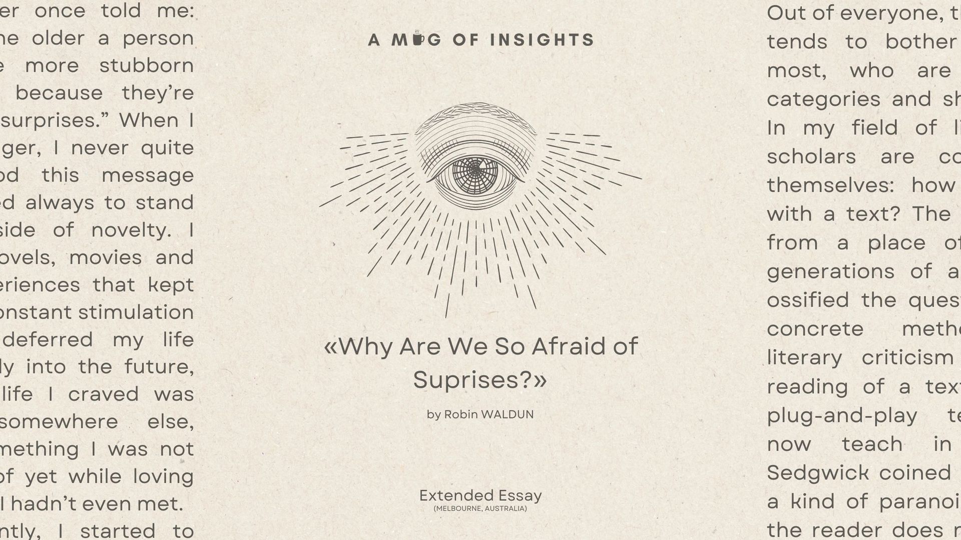 Why Are We So Afraid of Surprises?