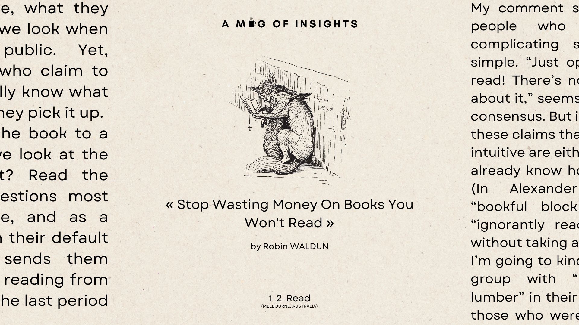 [1-2-Read] Stop Wasting Money On Books You Won't Read