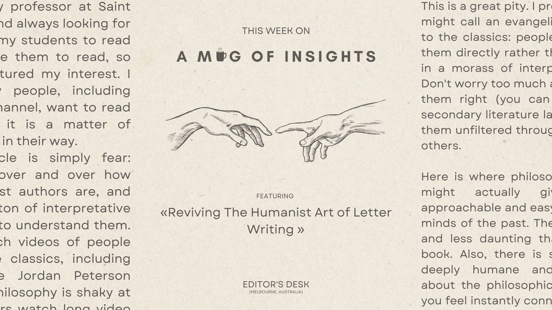 Reviving The Humanist Art of Letter Writing: A New Vision for This Newsletter