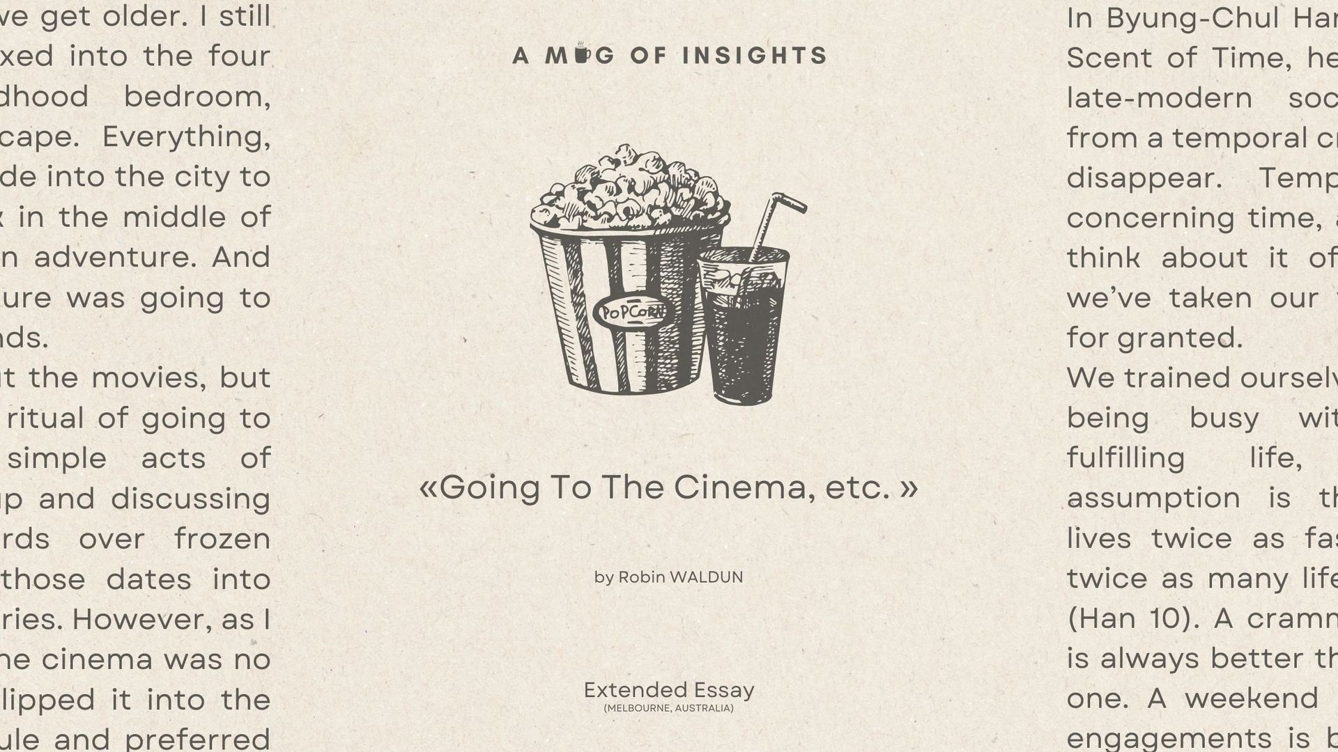 Going To The Cinema, etc.