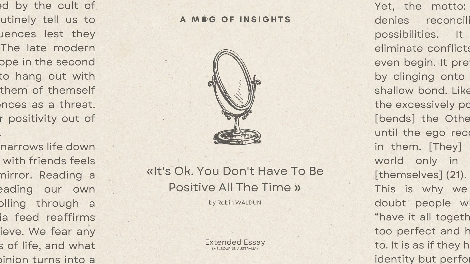 It's Ok. You Don't Have To Be Positive All The Time