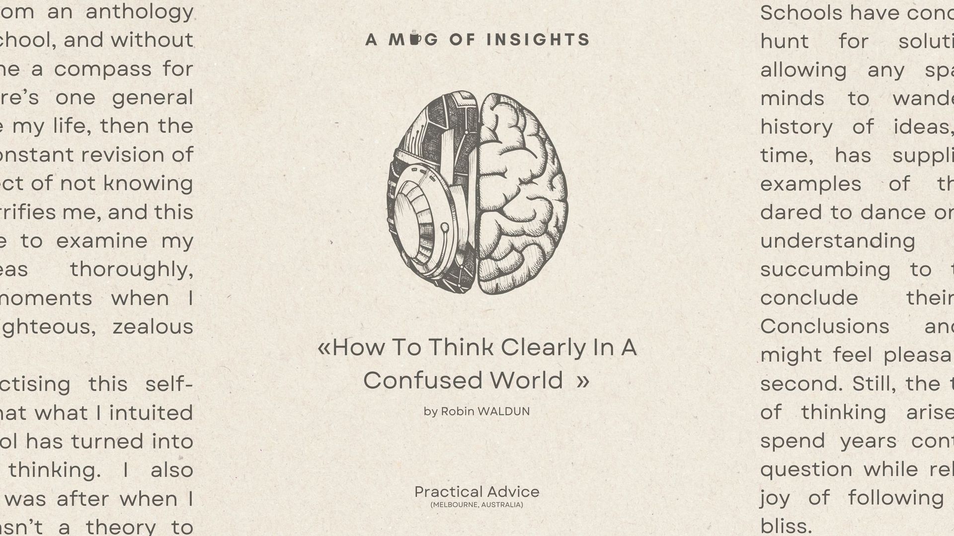 How To Think Clearly In A Confused World