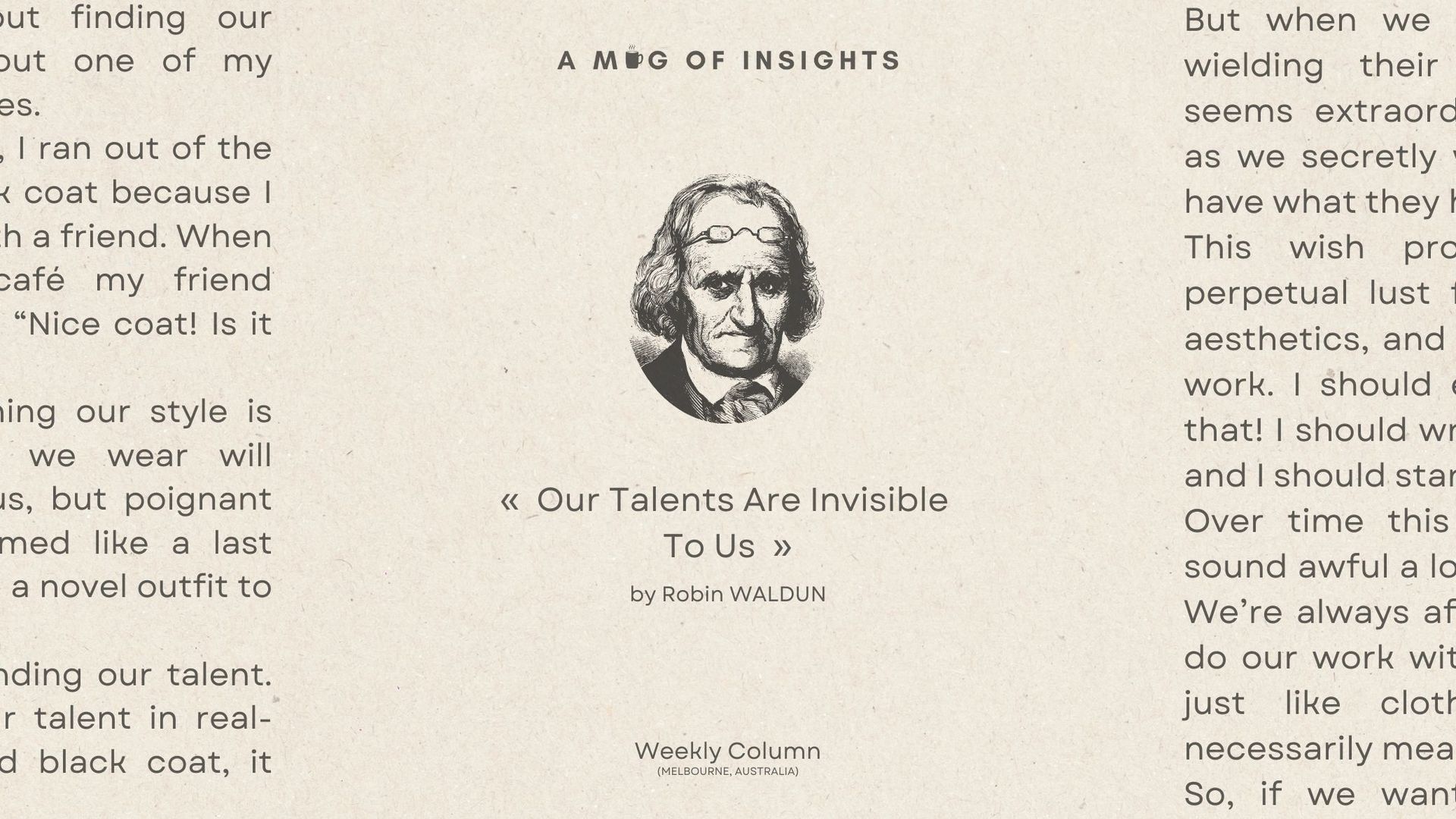 Our Talents Are Invisible To Us