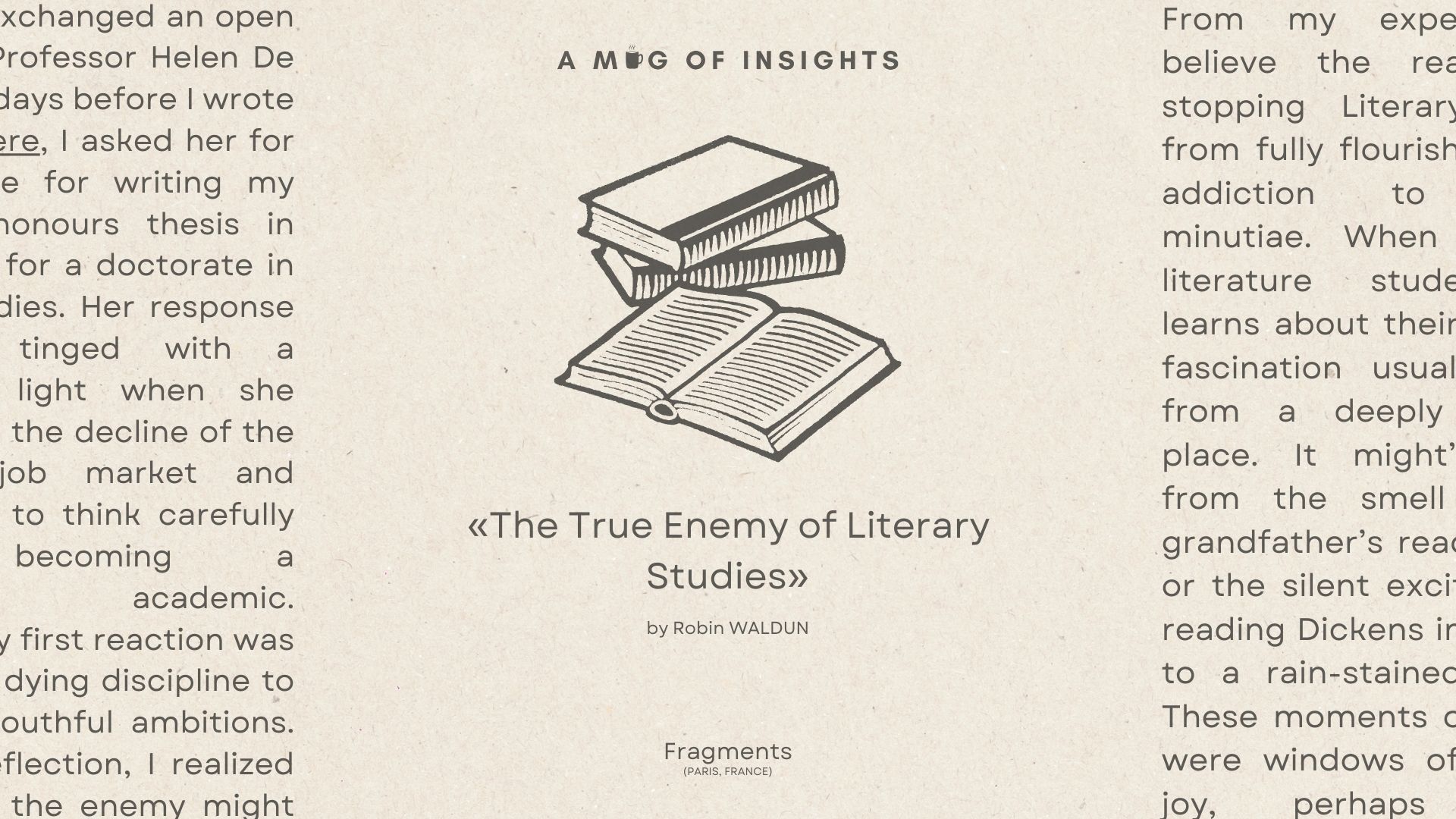 The True Enemy of Literary Studies