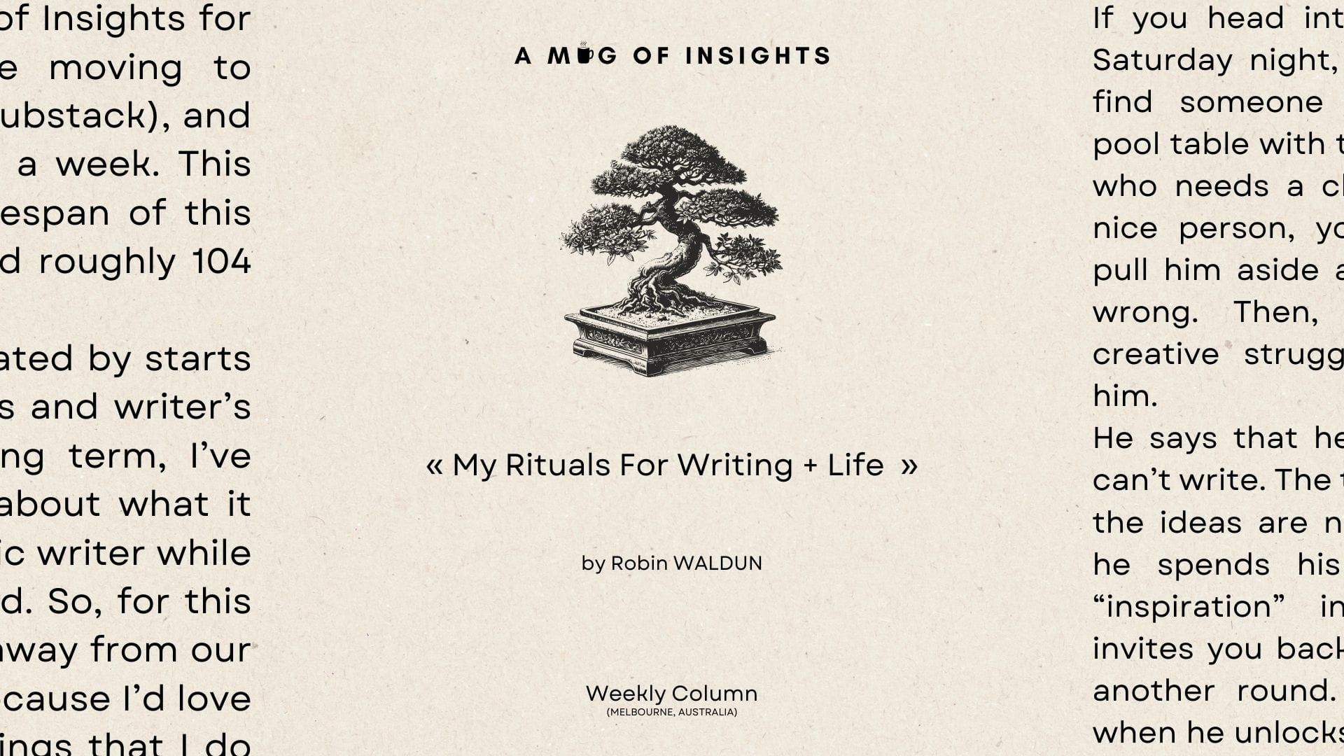 My Rituals For Writing + Life