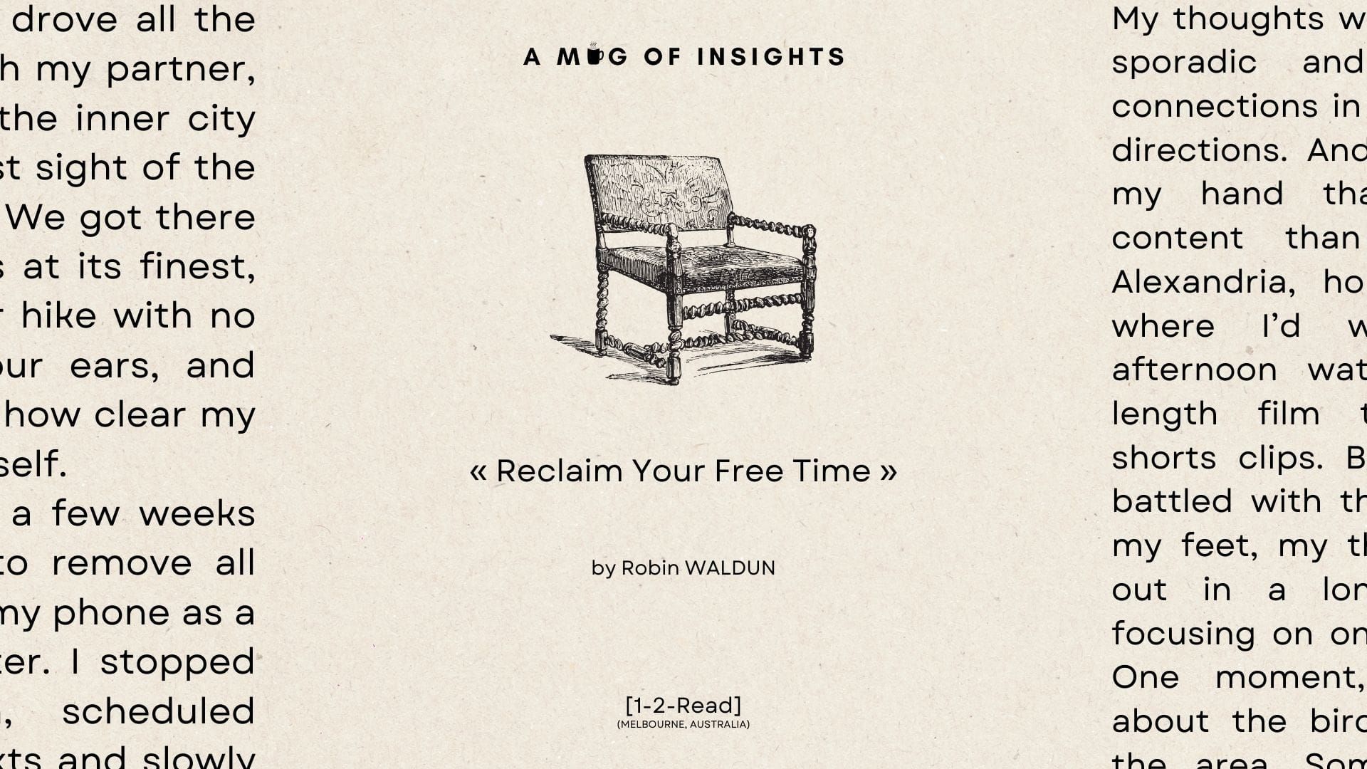 [1-2-Read] Protocols For Rescuing Your Attention pt. 2: Reclaim Your Free Time