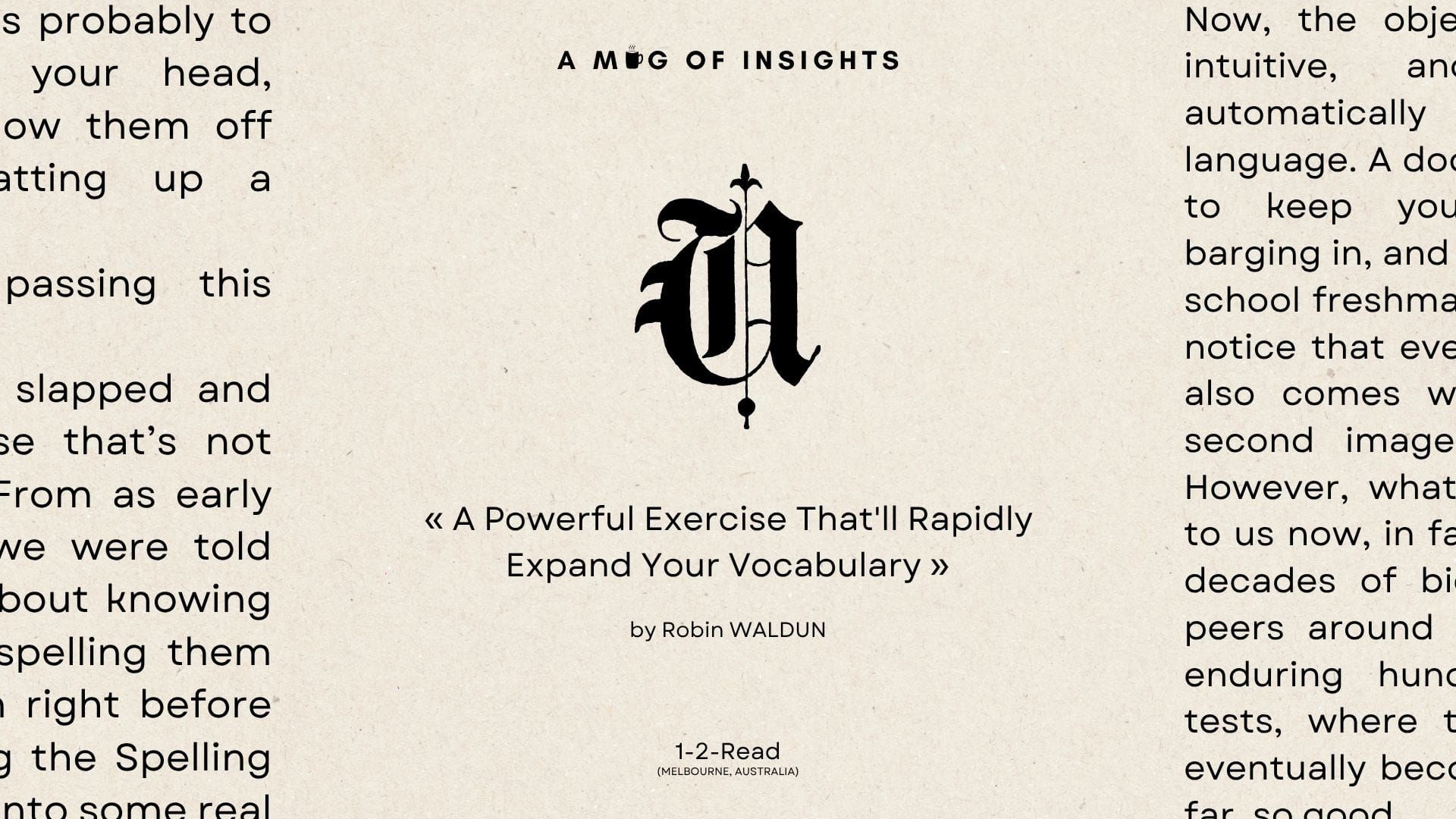 A Powerful Exercise That'll Rapidly Expand Your Vocabulary