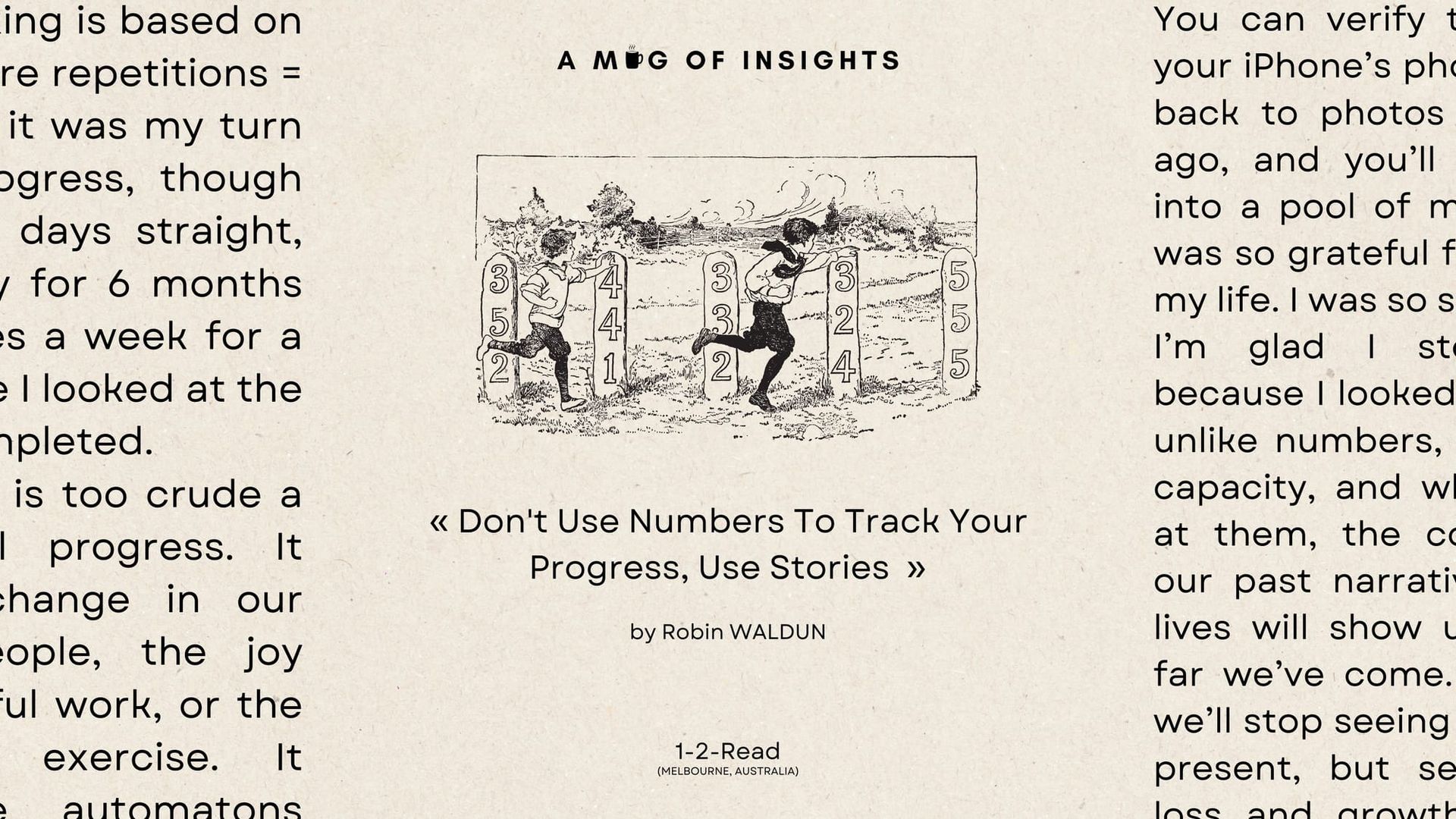 Don't Use Numbers To Track Your Progress, Use Stories