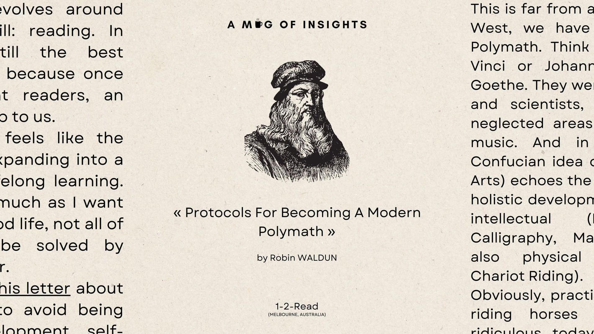 Protocols For Becoming A Modern Polymath