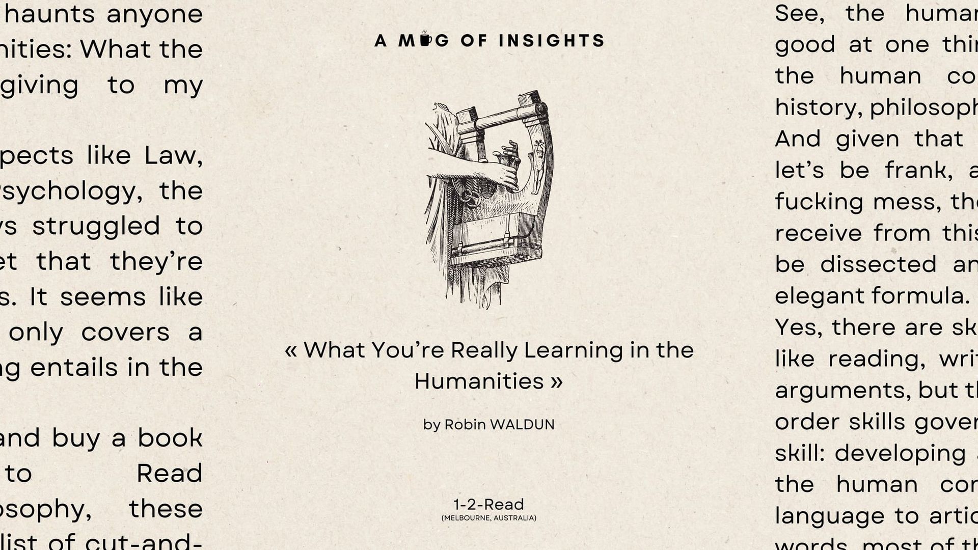 What You’re Really Learning in the Humanities