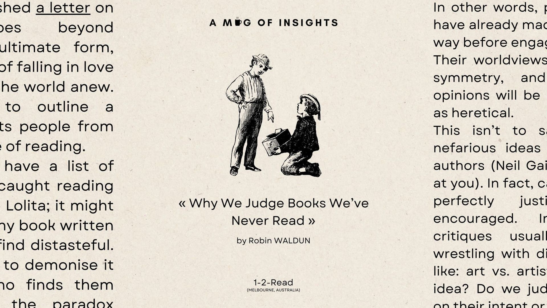 Why We Judge Books We've Never Read