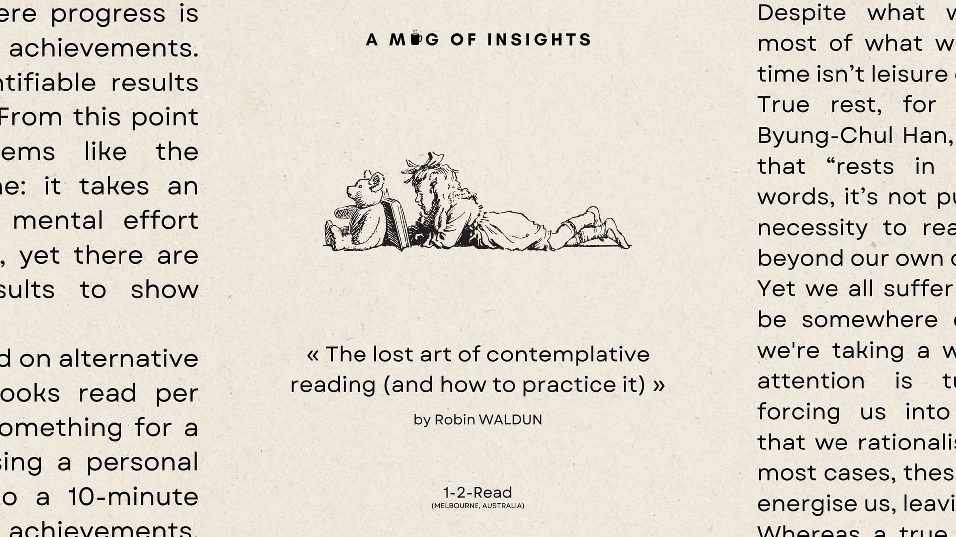 The lost art of contemplative reading (and how to practice it)
