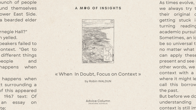 When In Doubt, Focus On Context