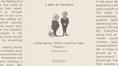 Stop Saying: "When I was Your Age", Please.