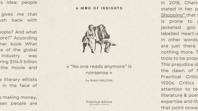 "No one reads anymore" is nonsense