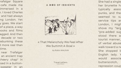 That Melancholy We Feel After We Summit A Goal...