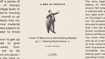 [1-2-Read] How To Become A Demanding Reader pt. 1 - Making Distinctions