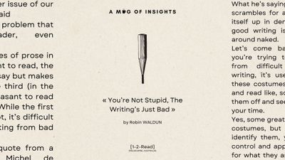 [1-2-Read] You’re Not Stupid, The Writing’s Just Bad