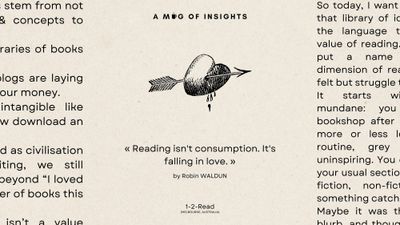 Reading isn't consumption. It's falling in love.