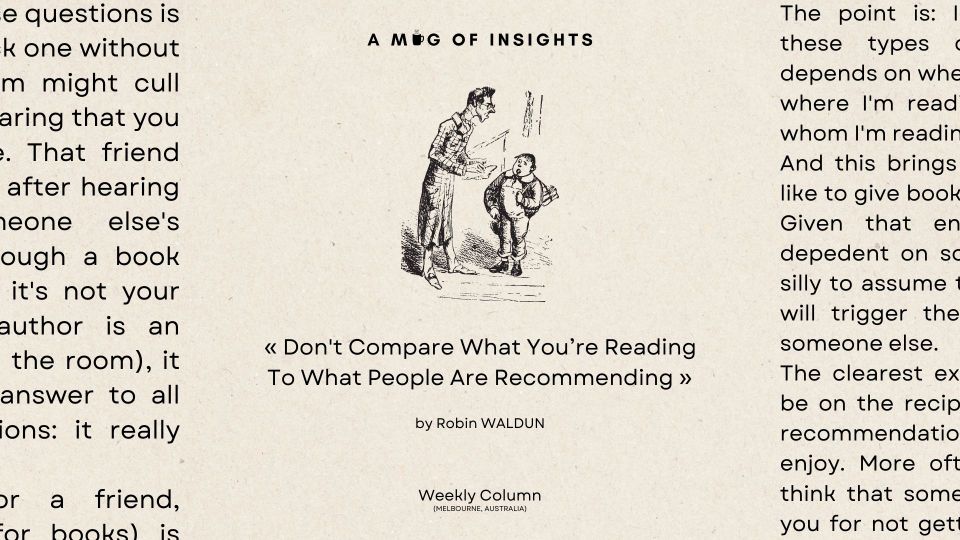 Don't Compare What You’re Reading To What People Are Recommending
