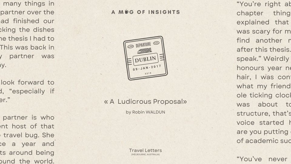 A Ludicrous Proposal - Let's Spend Bloomsday In Dublin!