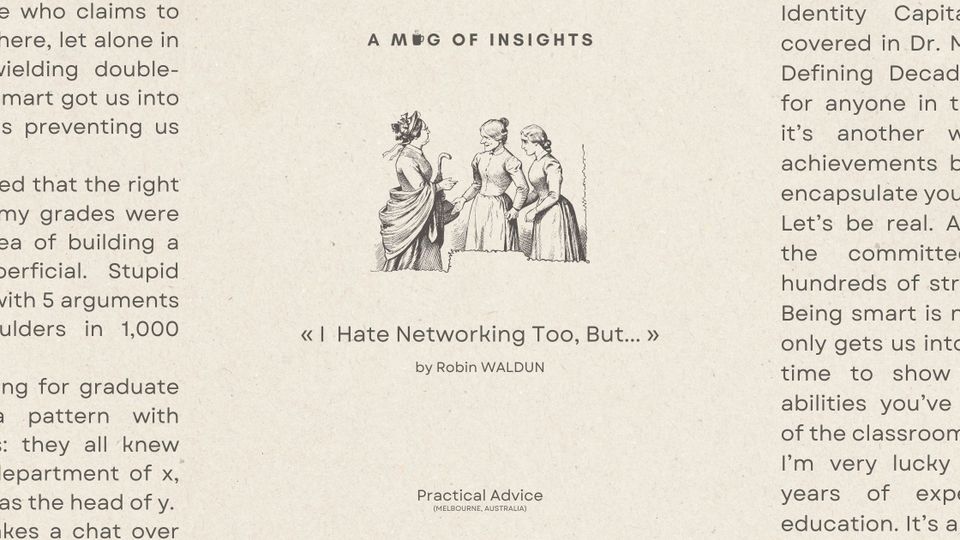 I Hate Networking Too, But...