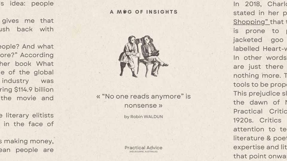 "No one reads anymore" is nonsense