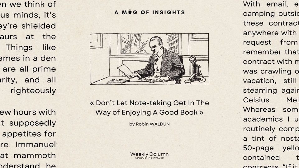 Don't Let Note-taking Get In The Way of Enjoying A Good Book