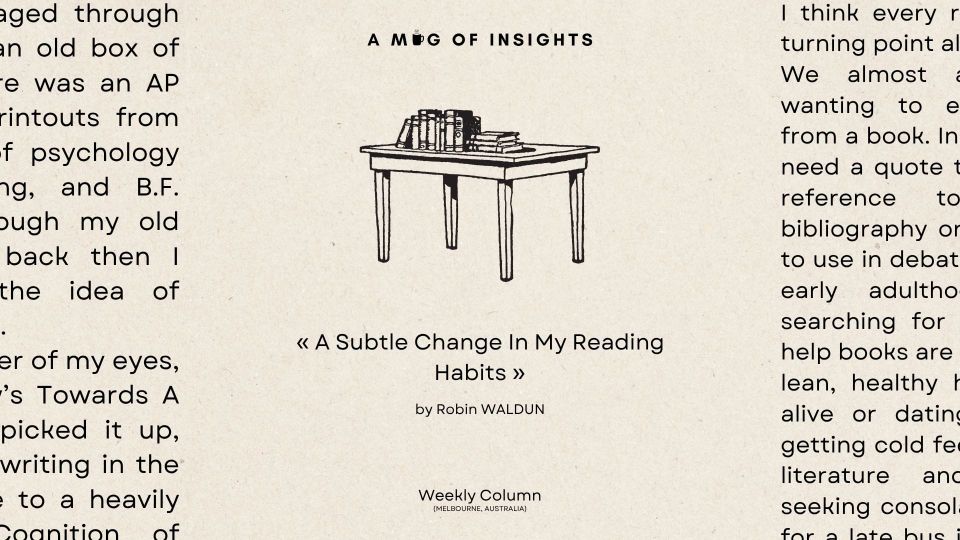 A Subtle Change In My Reading Habits