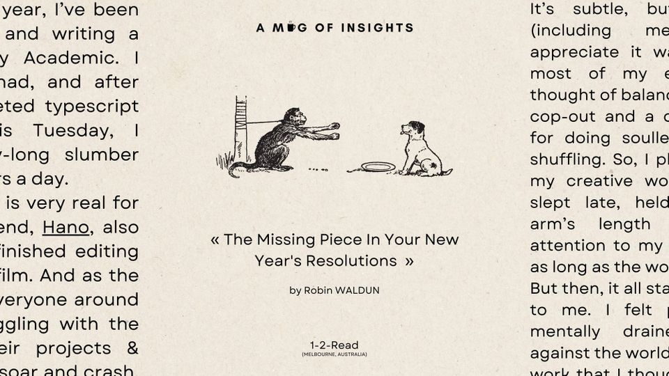 The Missing Piece In Your New Year's Resolutions