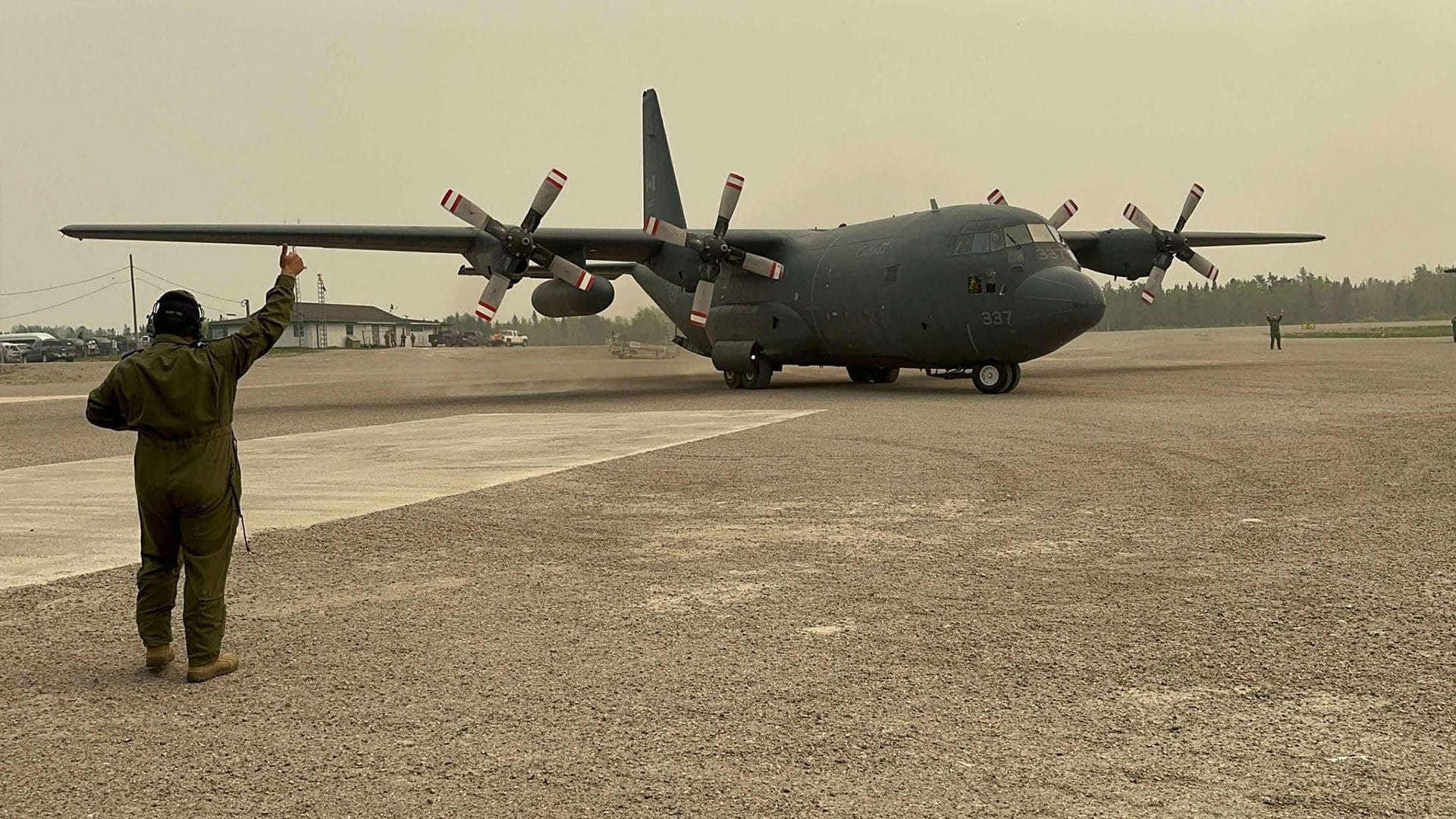 Smoke rising from forest fire