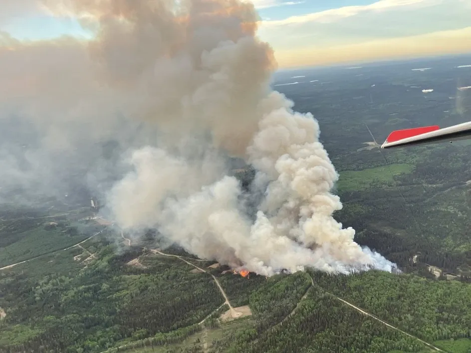 Wildfire burning in northeastern BC