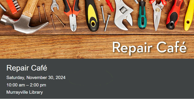 Image of: Murrayville Library to Host Free Repair Café on Nov 30