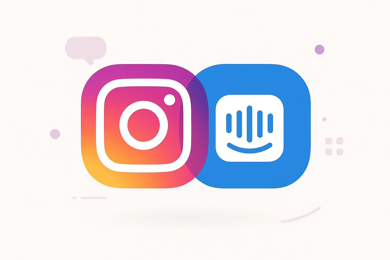 Instagram logo intersecting with Intercom logo