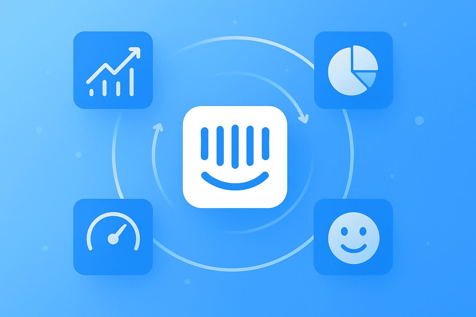 Intercom logo and analytics symbols
