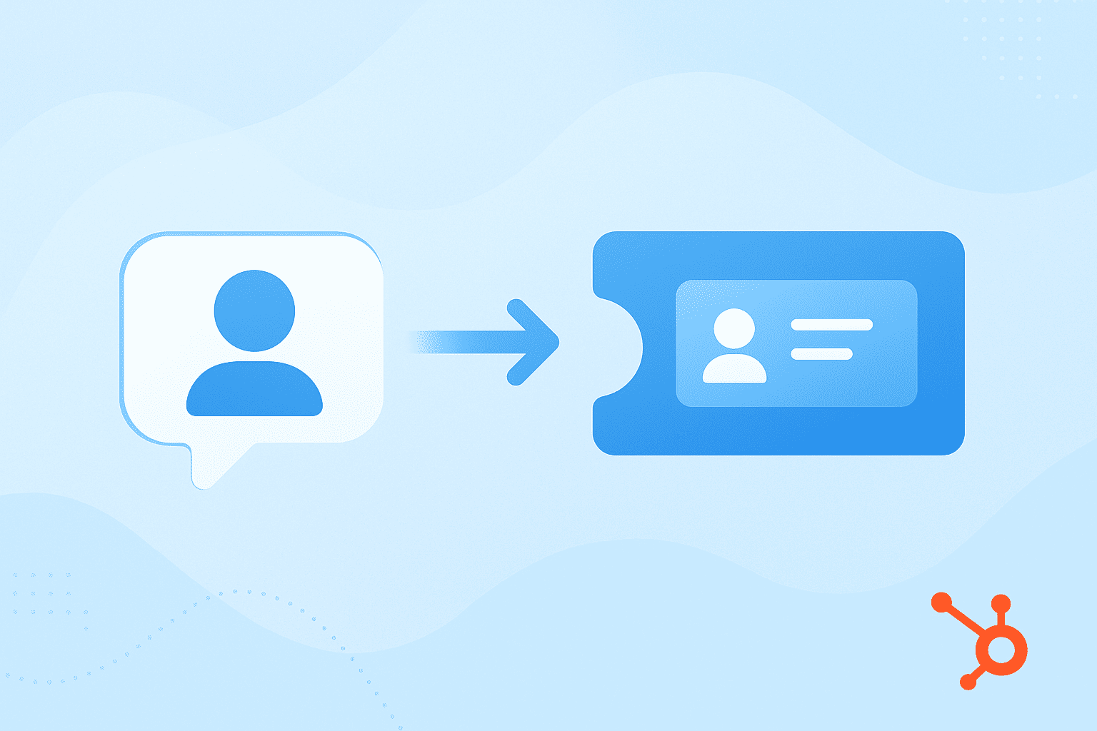 Illustration of HubSpot customer conversation turning into a support ticket