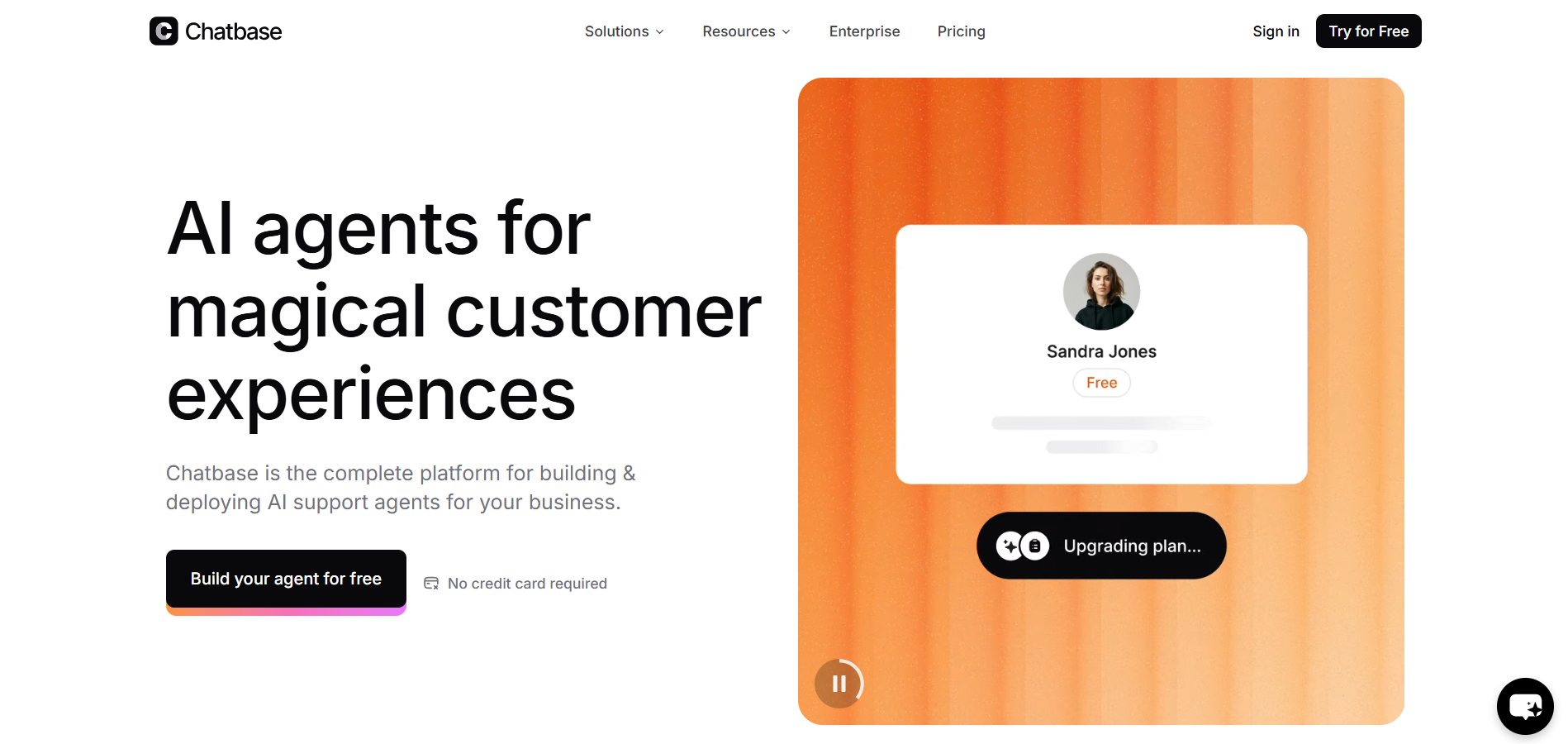 Chatbase homepage screenshot
