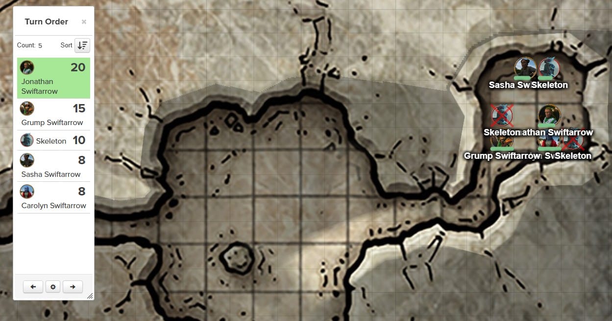 RPG Combat Map with Initiative Tracker