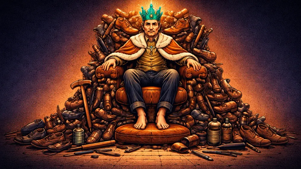 The Cobbler's Throne moral fable — confidence versus competence