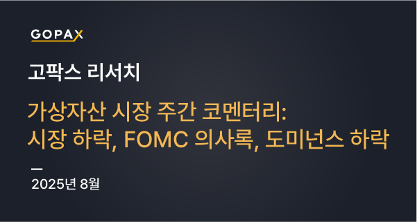 가상자산 시장 주간 코멘터리: 시장 하락, FOMC 의사록, 도미넌스 하락