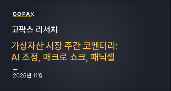 가상자산 시장 주간 코멘터리: AI 조정, 매크로 쇼크, 패닉셀