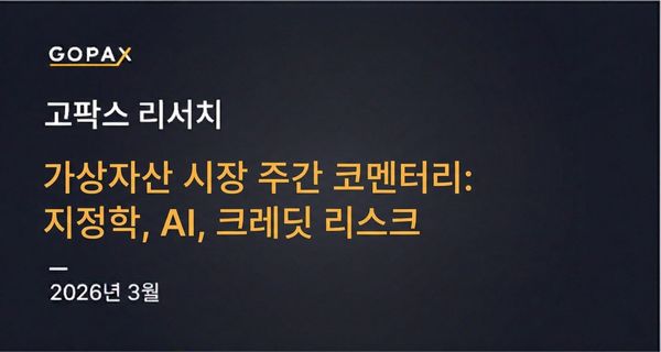 가상자산 시장 주간 코멘터리: 지정학, AI, 크레딧 리스크