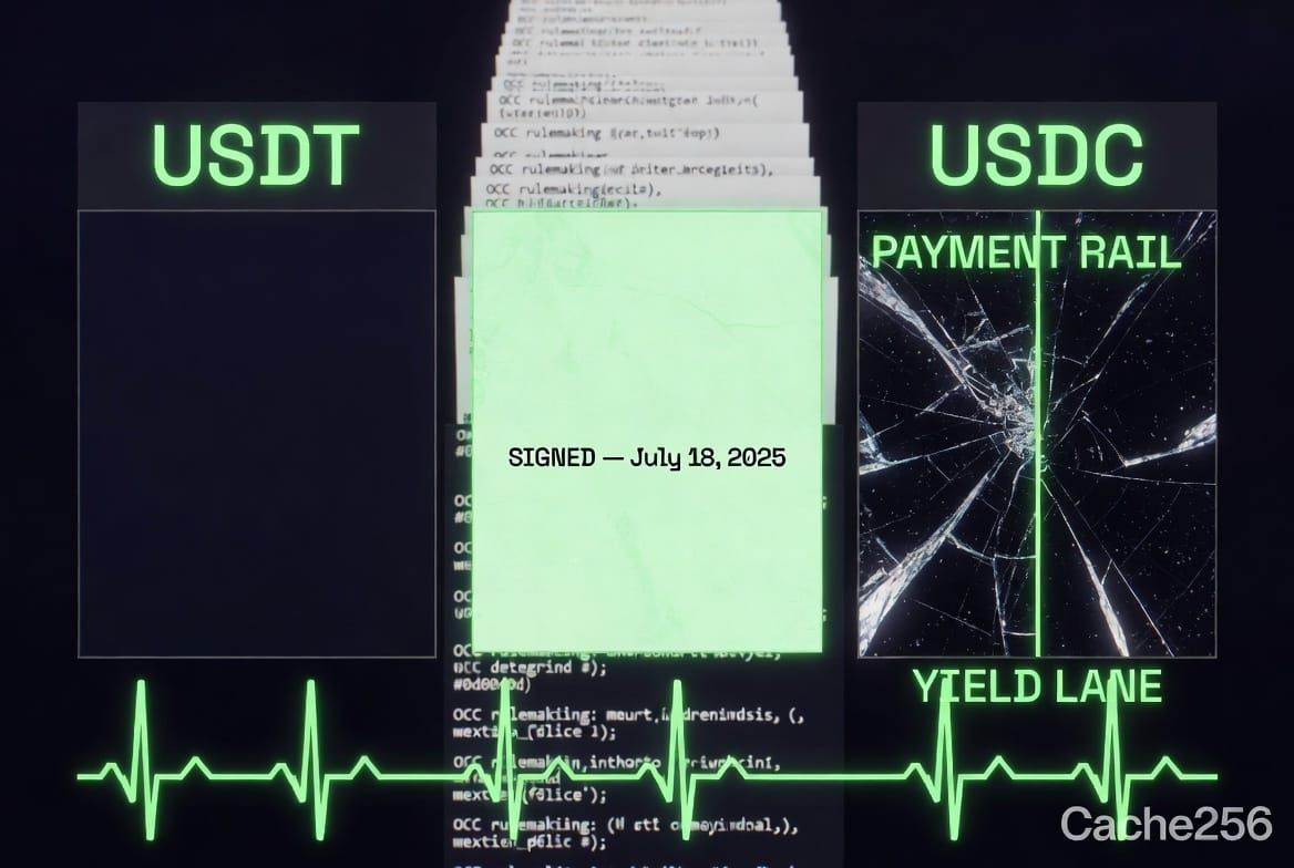 GENIUS Act: The Yield Ban in Force — Circle vs Tether & the CLARITY Act Battleground