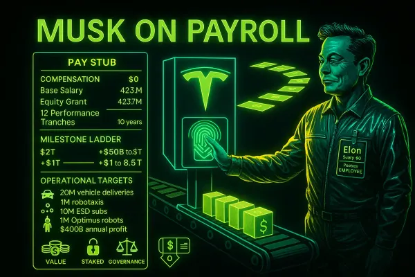Elon Musk's $1 Trillion Tesla Pay Package: Crypto Tokenomics in Corporate Governance