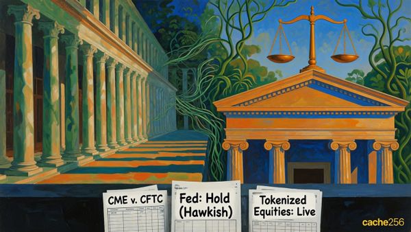 Hold, CME Sues the CFTC Over Onshore Perps & Tokenized Equities Ship at Scale