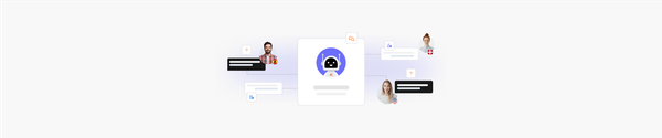 TalentHR HR assistant helping multiple users with questions, represented by avatars and conversation icons.