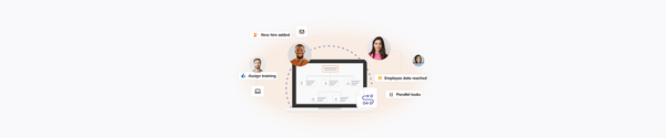 TalentHR workflow builder with HR triggers and automated actions