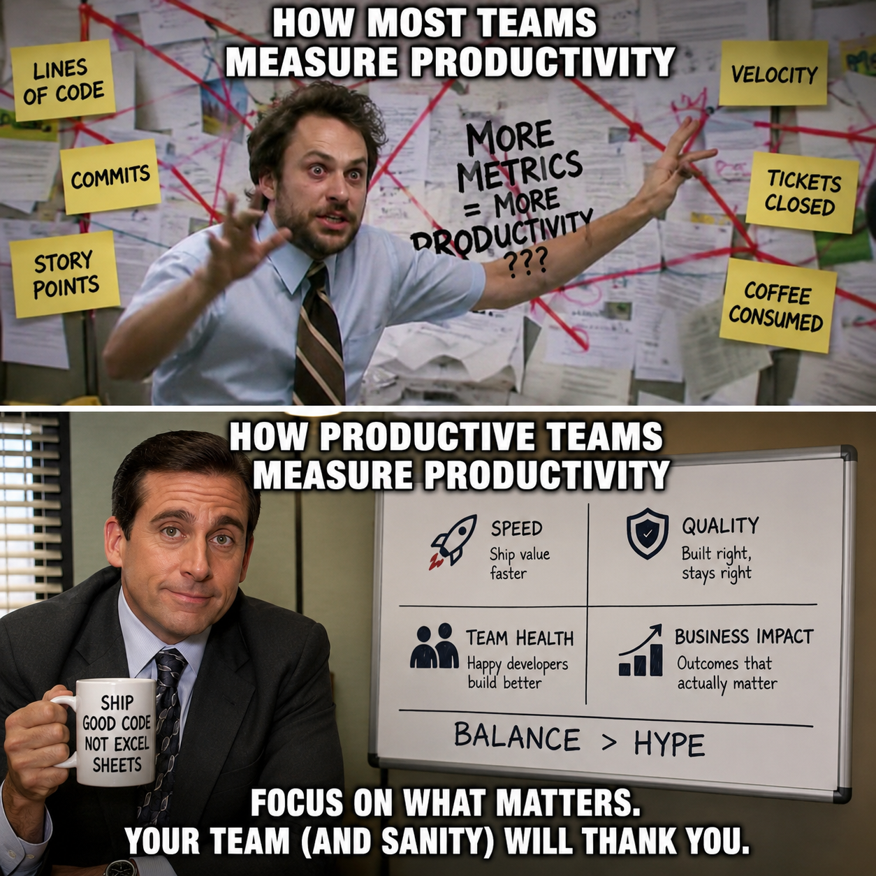 Balanced metrics for better productivity