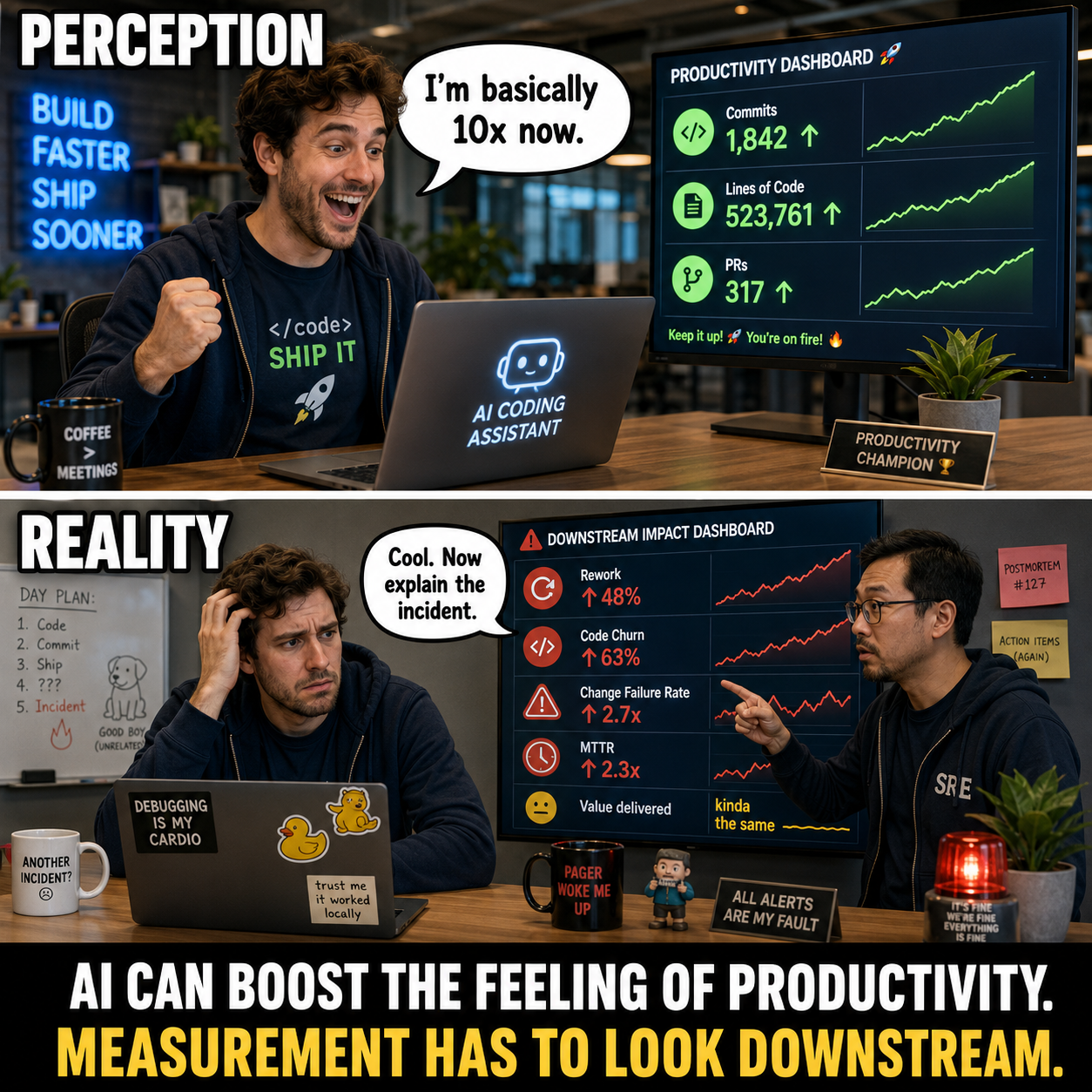 Productivity versus reality at work
