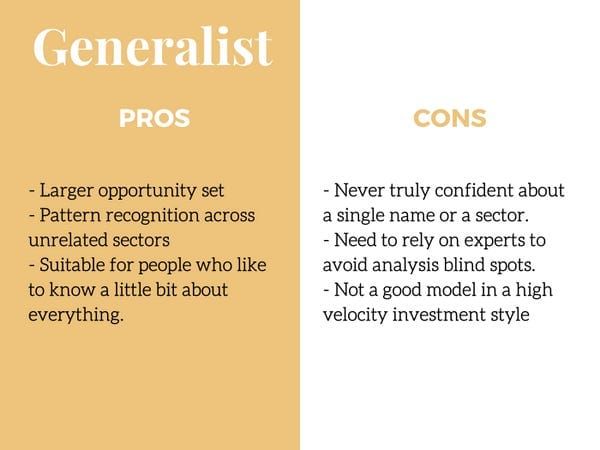 Generalist vs. Specialist